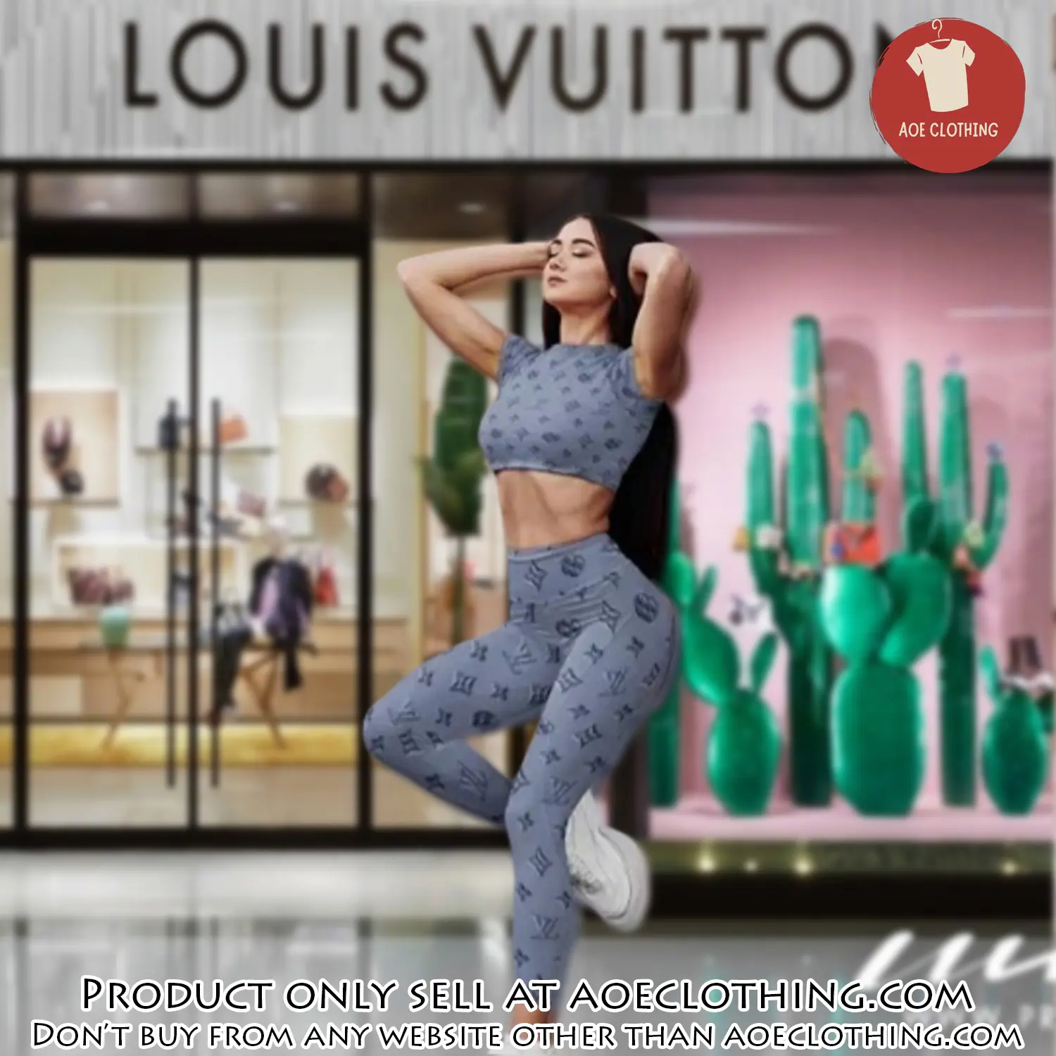 Louis vuitton sportwear combo luxury crop top tshirt and legging for women ctl1001 aoe2156212